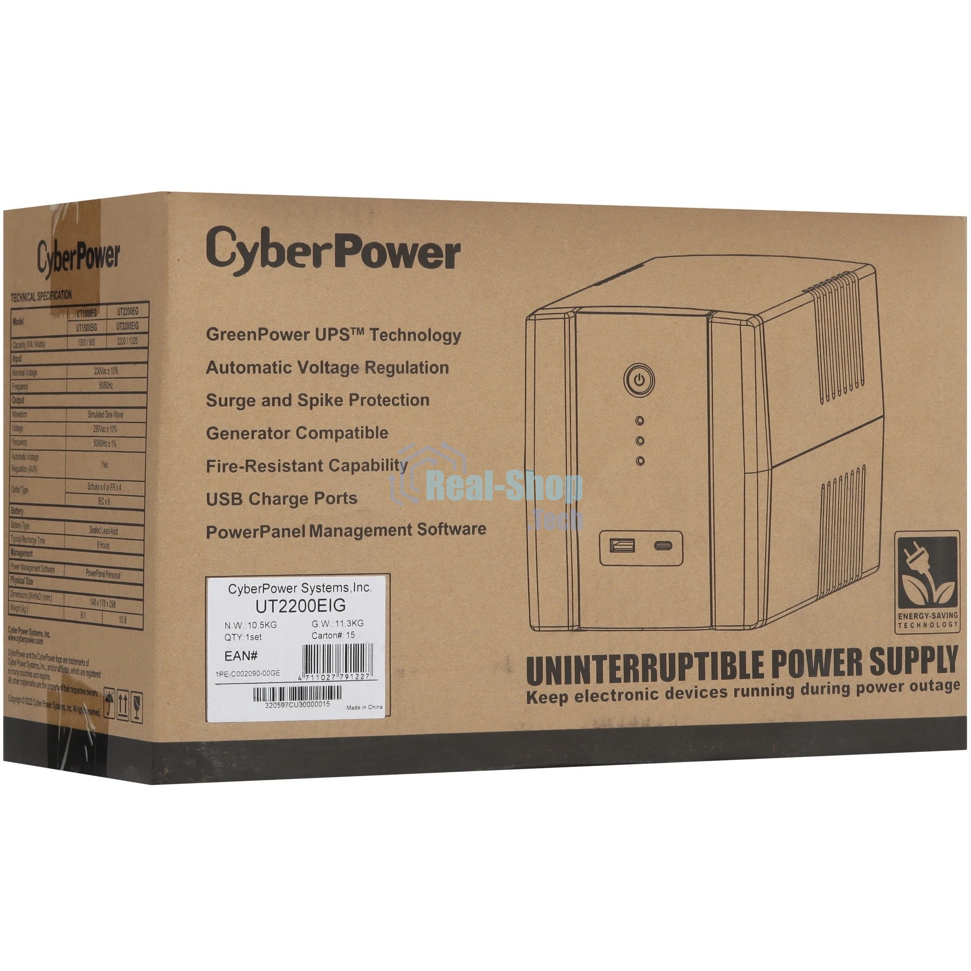 Источник бесперебойного питания CyberPower UT2200EIG/2200 ВА/1320 Вт/6 х IEC 320 C13 (компьютерная)