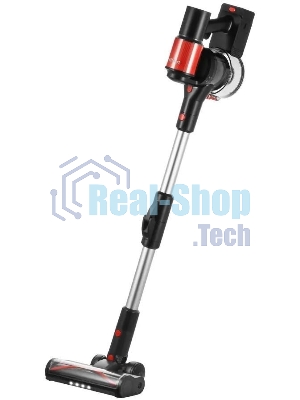 Пылесос вертикальный Kitfort КТ-5389 черный/красный, питание от аккумулятора, 225 Вт, уборка сухая, пылесборник 1 л