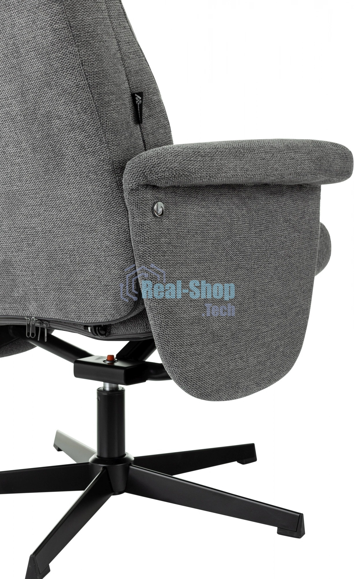 Кресло для дома Бюрократ Baron с пуфом серый, металл черный крестов. (BARON/GREY)