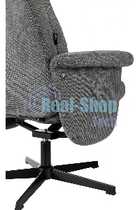 Кресло для дома Бюрократ Baron с пуфом серый, металл черный крестов. (BARON/GREY)