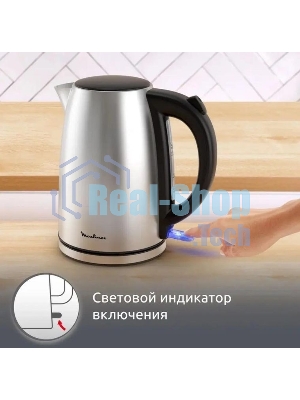Чайник электрический Moulinex BY3R0DF0 1.7л. 2200Вт серебристый/черный корпус: нерж.сталь/пластик