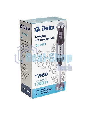 Блендер погружной Delta DL-7051 черный, 1200 Вт, турбо