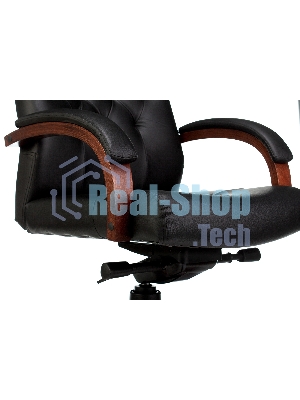 Кресло Бюрократ T-9928WALNUT черный, кожа