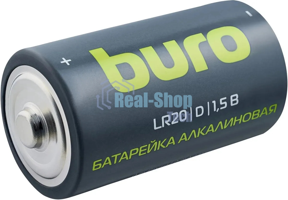 Батарея Buro Alkaline LR20 D 18000mAh (2шт) блистер, 1.5 В