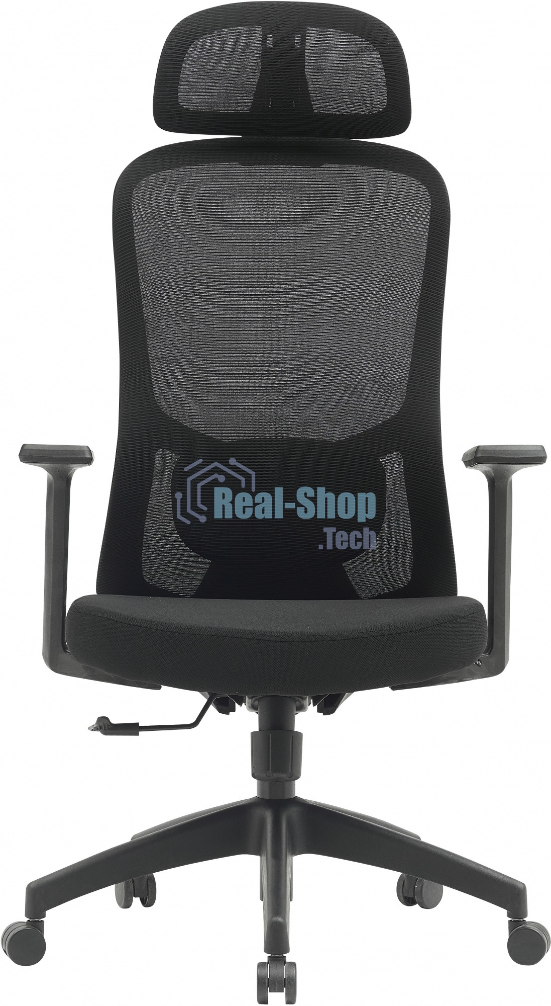 Кресло компьютерное Cactus CS-MC515-BK черный, сиденье черный, сетка/ткань, с подголов. крестов. пластик, пластик черный