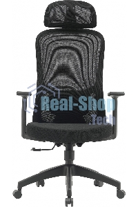 Кресло компьютерное Cactus CS-MC515-BK черный, сиденье черный, сетка/ткань, с подголов. крестов. пластик, пластик черный