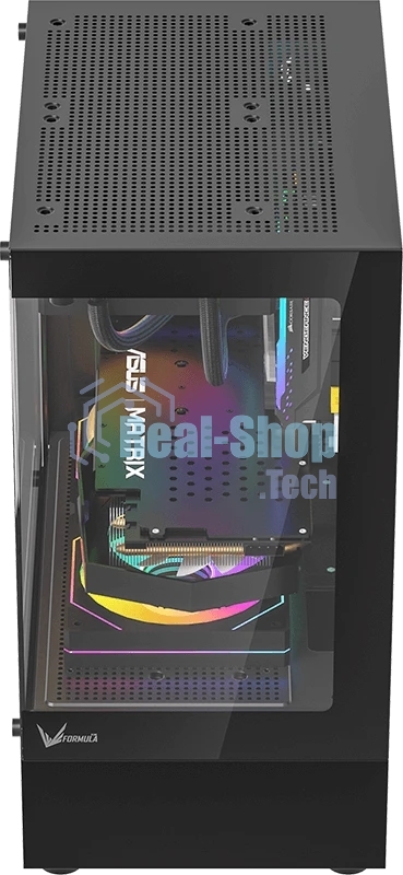Компьютерный корпус MiniTower AeroCool/Formula Crystal Z1CM PLUS AR black (mATX, без БП, USB Type-A+USB Type-C) (Crystal Z1CM Plus Black AR)