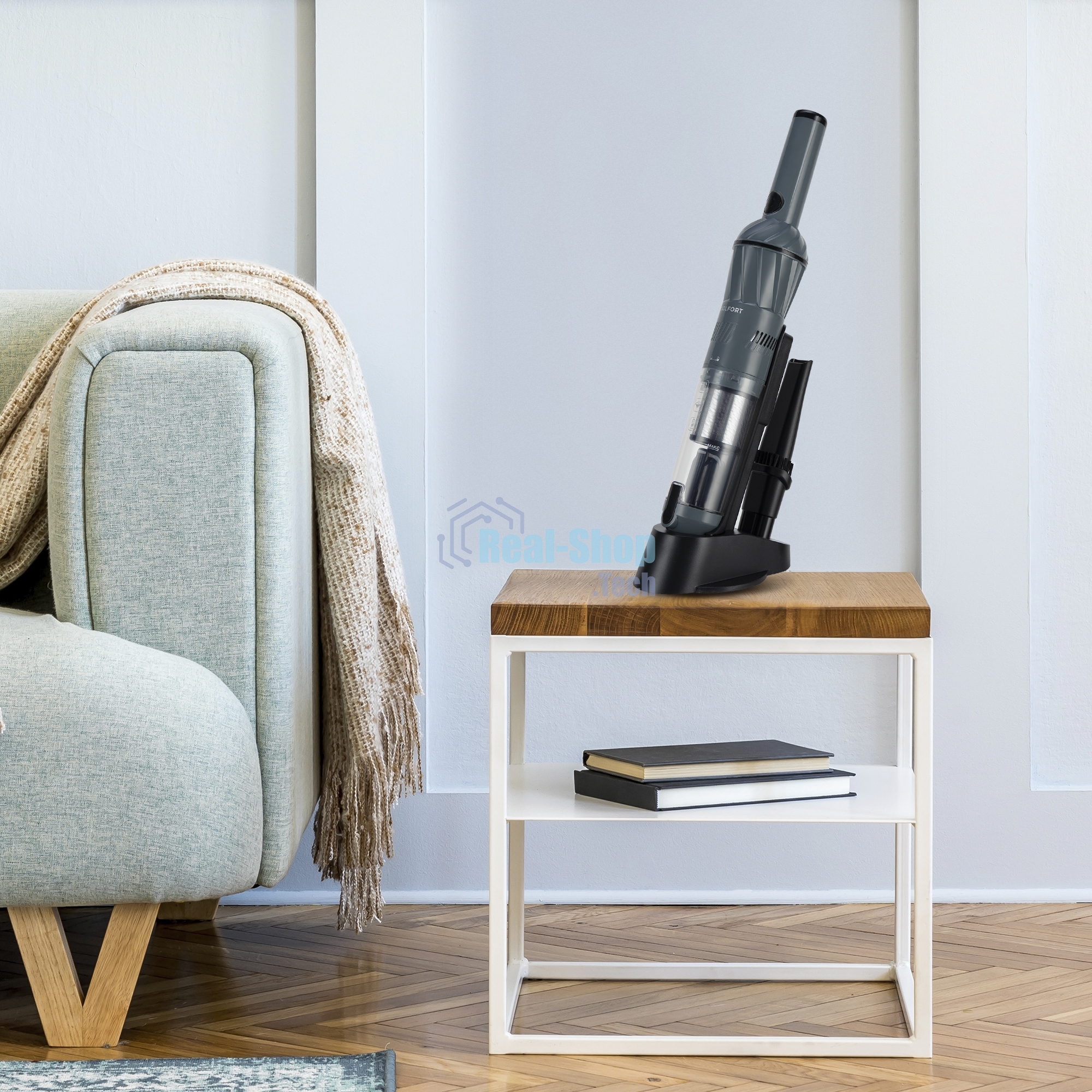 Пылесос автомобильный Coolfort CF-3060 черный, 85Вт, уборка сухая, пылесборник контейнер 0,2 л