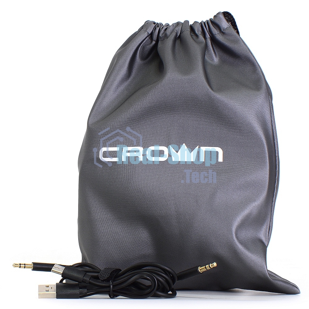 Беспроводные/проводные наушники Crown CMBH-5050 серебристый, накладные, Bluetooth + проводной, складная конструкция, до 10 ч