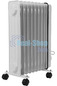 Масляный обогреватель Centek CT-6206 (9 секций), белый, 1000/1500/2000 Вт, 20 м2, 3 режима, термостат