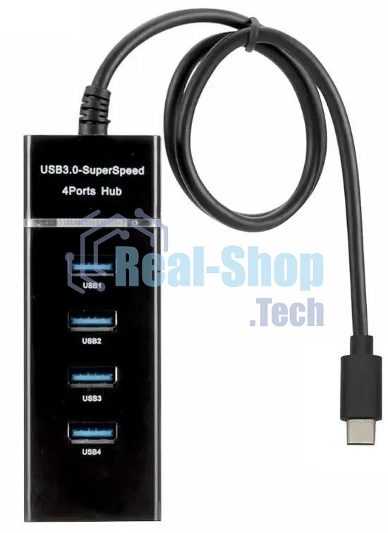 Разветвитель USB-C Digma DHUB-4USB-C-3.0 4порт. черный