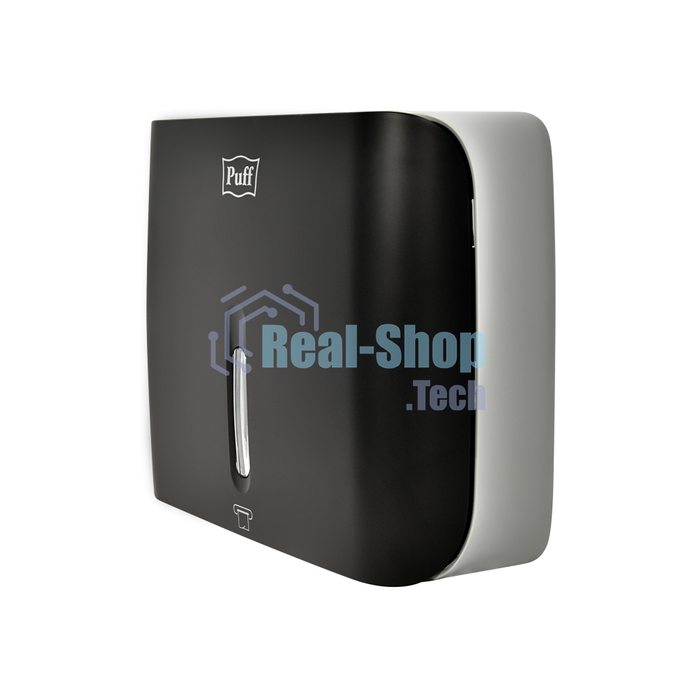 Диспенсер бумажных полотенец Puff-5145Bl черный, с замком, ABS-пластик