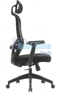 Кресло компьютерное Cactus CS-MC515-BK черный, сиденье черный, сетка/ткань, с подголов. крестов. пластик, пластик черный