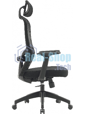 Кресло компьютерное Cactus CS-MC515-BK черный, сиденье черный, сетка/ткань, с подголов. крестов. пластик, пластик черный