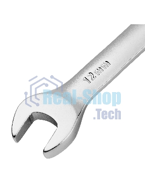 Ключ комбинированный трещоточный Denzel 12 мм, CrV, матовый хром