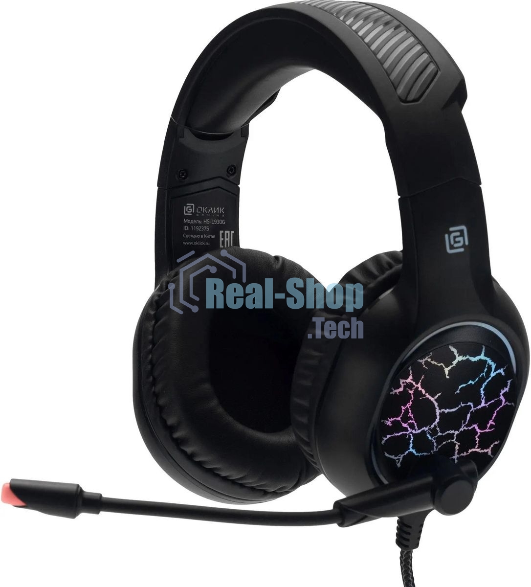 Наушники с микрофоном Oklick HS-L930G SNORTER черный/синий 2м мониторные USB оголовье (HS-L930G)