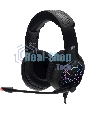 Гарнитура Oklick HS-L930G чёрный/синий, проводная, USB, подсветка
