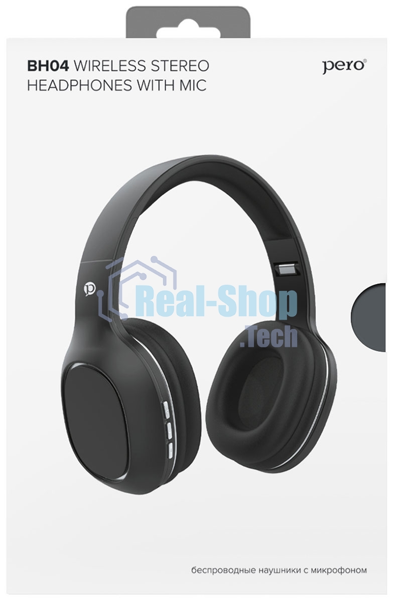 Беспроводные наушники PERO BH04 Black, полноразмерные