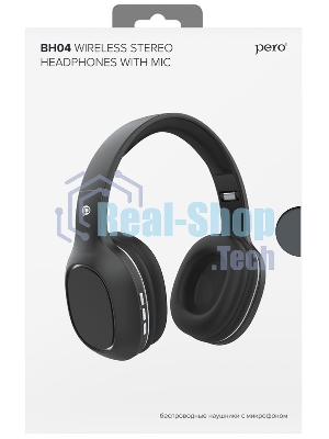 Беспроводные наушники PERO BH04 Black, полноразмерные