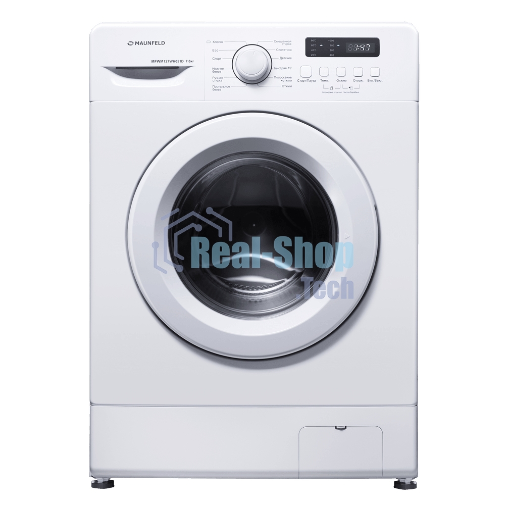 Стиральная машина Maunfeld MFWM127WH051D белый, загрузка фронтальная 7 кг, 1200 об/мин., класс: А+++
