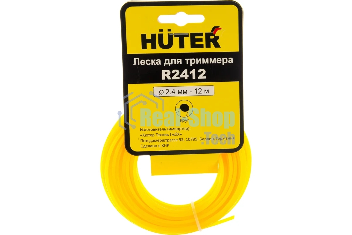 Леска для садовых триммеров Huter R2412 d=2.4мм L=12м для Huter GGT-800S(T), GGT-1000S(T), GGT-1300S(T), GGT-1500S(T) (71/2/11)