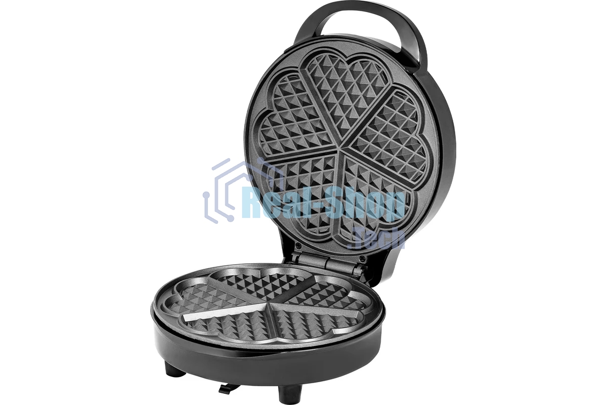 Вафельница Galaxy Line GL 2987, черный с серебристым, с несъемными пластинами, 1200 Вт