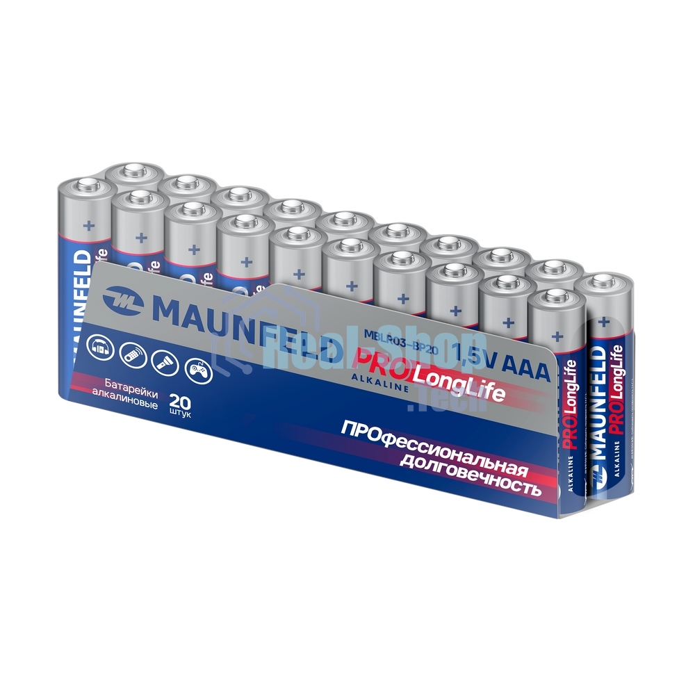 Батарейки Maunfeld PRO Long Life Alkaline ААА(LR03) MBLR03-PB20, упаковка 20 шт., 1.5 В