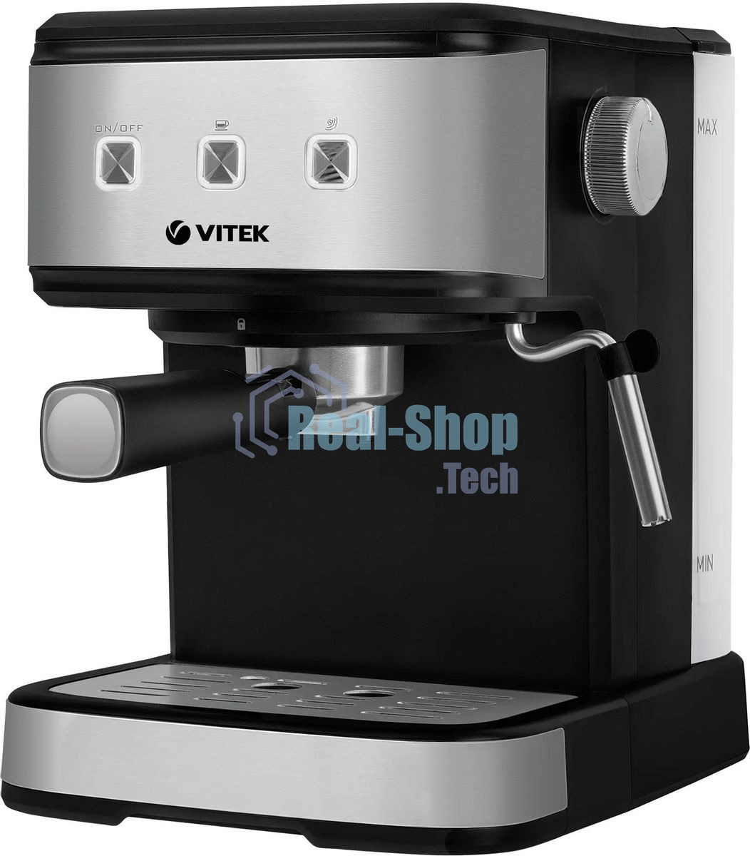Кофеварка рожковая Vitek Midnight VT-8471 черный/серебристый 1,5 л 850Вт 15 бар