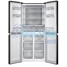 Холодильник Hotpoint HFL4 522I XBR черный трехкамерный 266/160 л морозилка снизу, No Frost, Side by Side