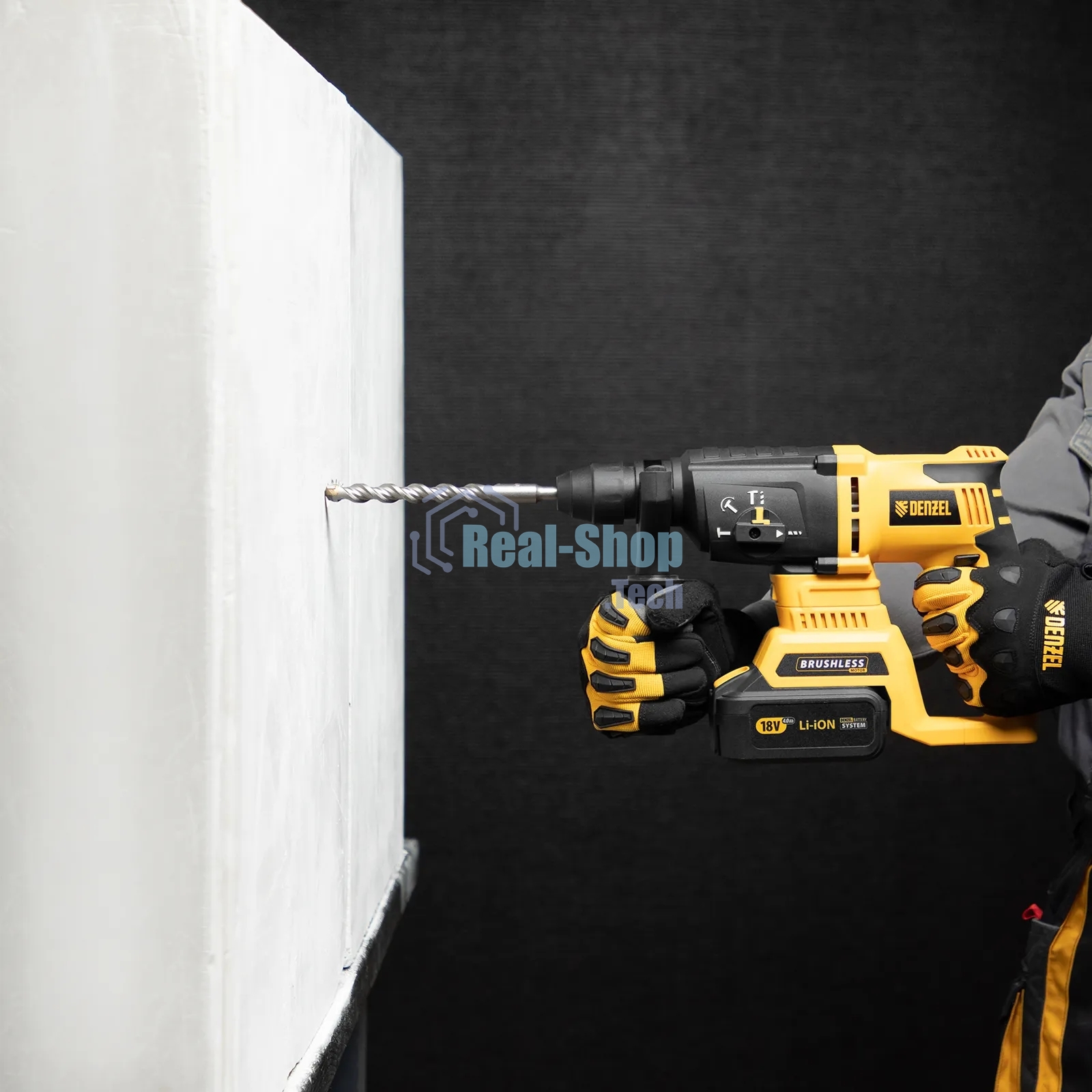 Бур по бетону Denzel двойная спираль, Cobalt W-tip, 12x210 мм, SDS PLUS