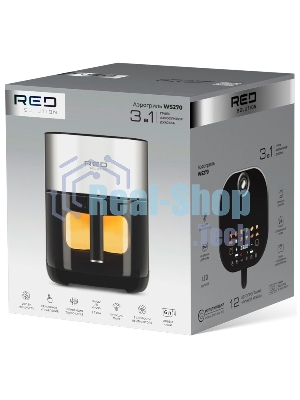 Аэрогриль Red Solution PURE STEAM WS270 черный/серый, 2100 Вт, 6 л, сенсор, 12 программ