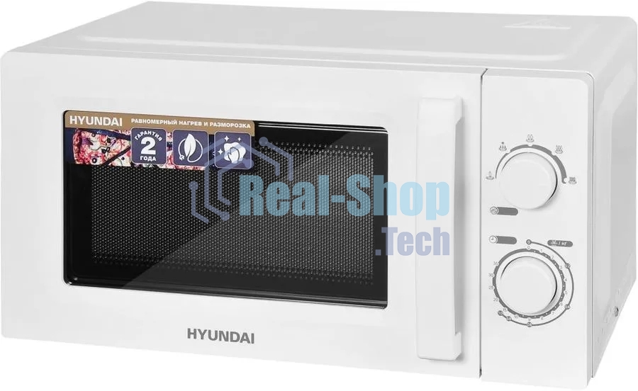 Микроволновая печь Hyundai HYM-M2005 белый, 20 л, 700 Вт, переключатели - поворотный механизм