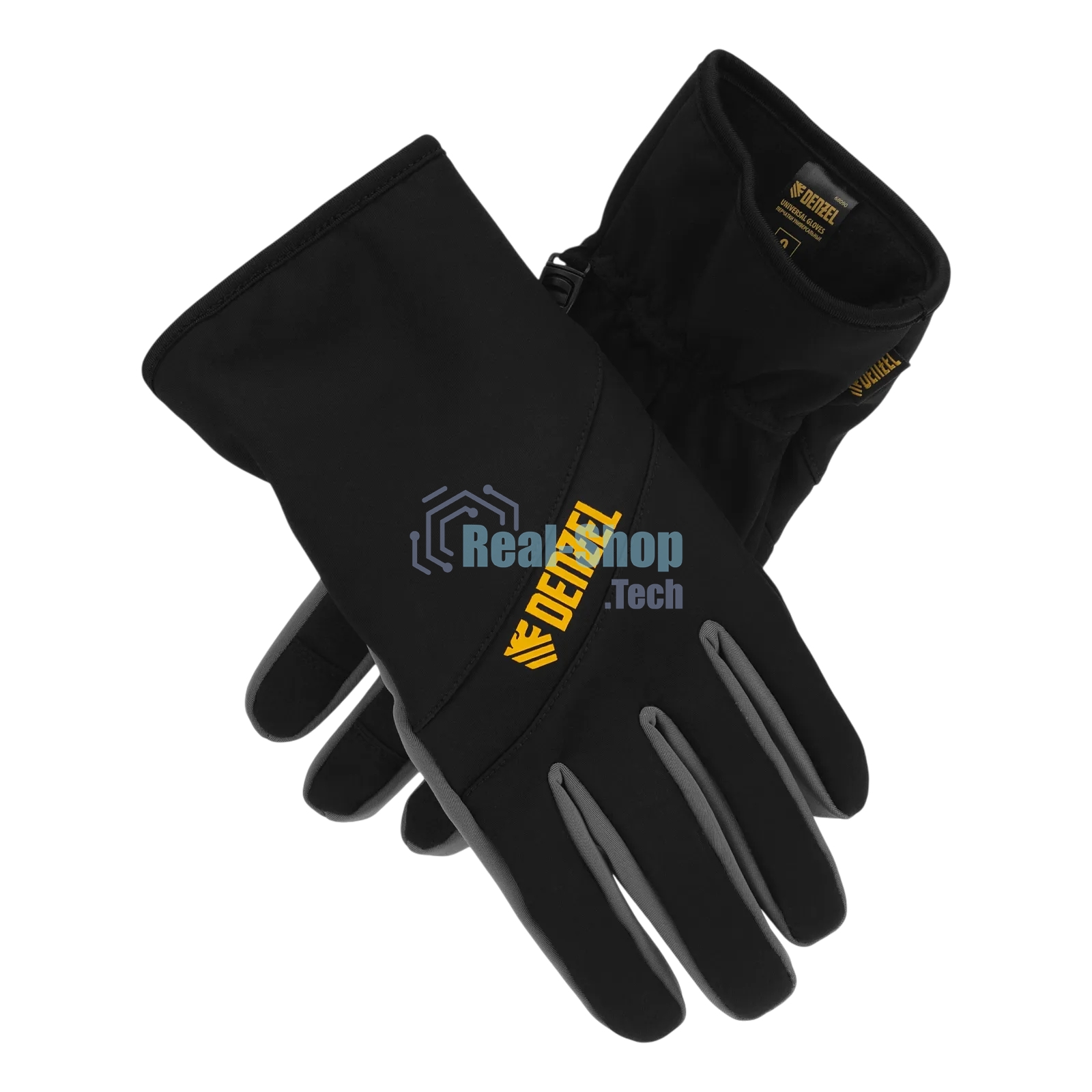 Перчатки универсальные Denzel 68090 двойные, работа с сенсорным экраном, размер 9