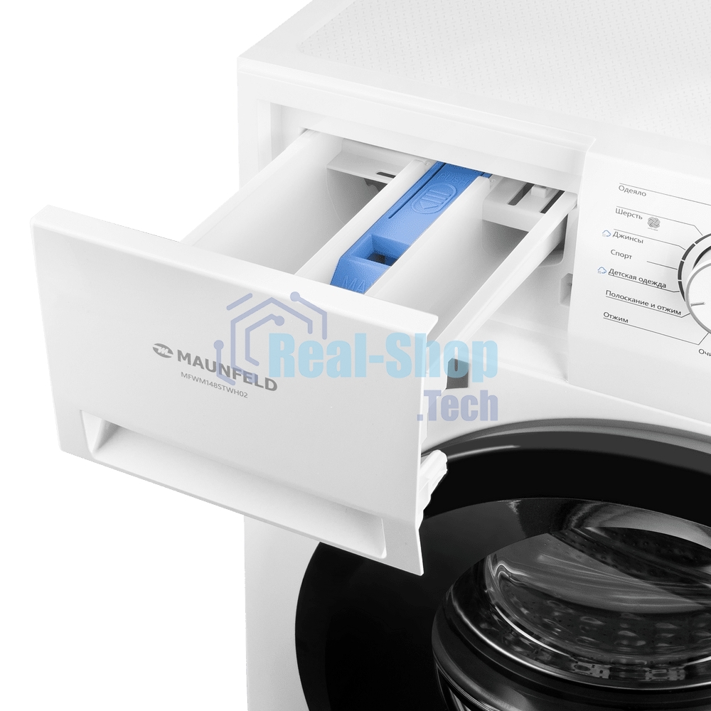 Стиральная машина Maunfeld MFWM148STWH02 белая, загрузка фронтальная 8кг, 1400 об/мин., класс: A+++