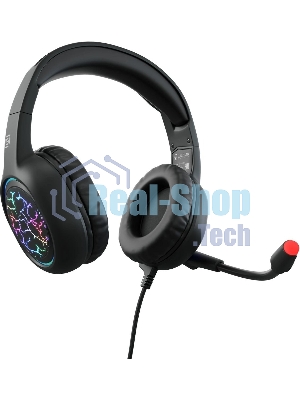 Гарнитура Oklick HS-L930G чёрный/синий, проводная, USB, подсветка