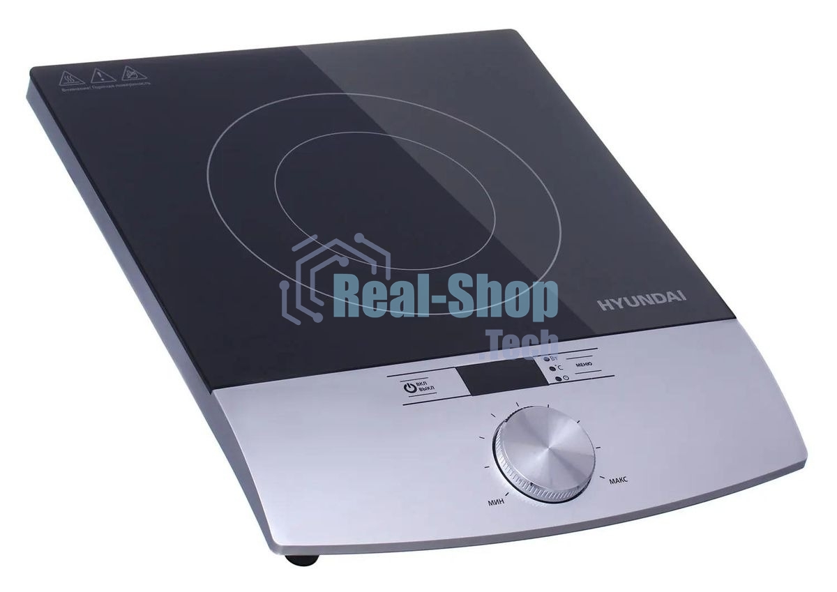 Плита настольная электрическая Hyundai HYC-0102 серебристый/черный стеклокерамика