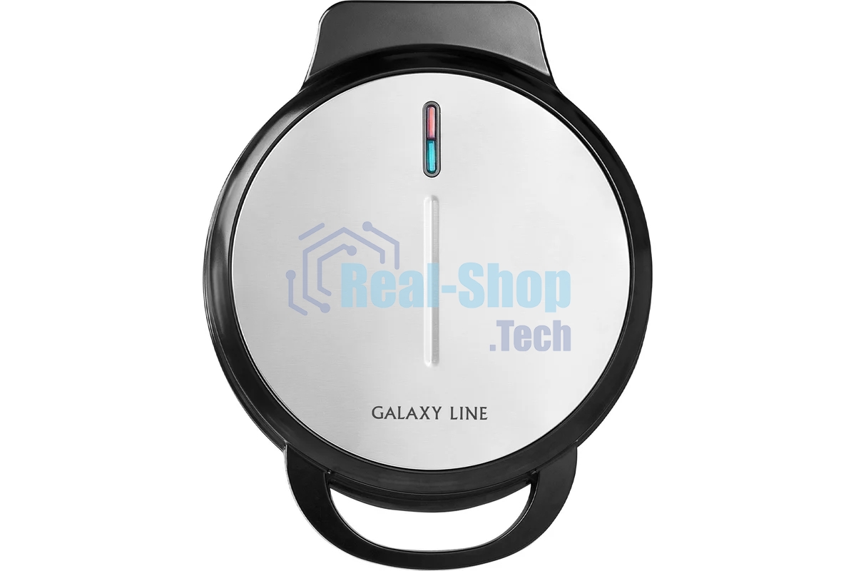 Вафельница Galaxy Line GL 2987, черный с серебристым, с несъемными пластинами, 1200 Вт