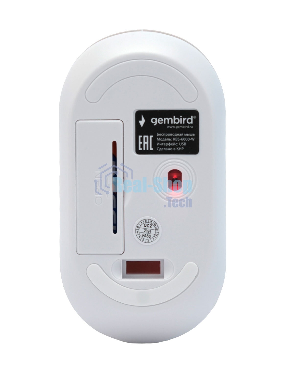 Комплект беспроводной клавиатура+мышь Gembird KBS-6000-W, 104кл+4кн, 12Fn, 800-1600 DPI, радиоканал, белый