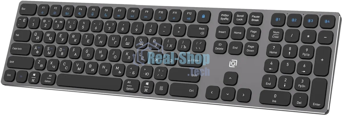 Клавиатура беспроводная Oklick K867W (2002130), USB, Bluetooth/Радиоканал, серый/черный