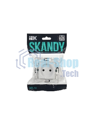 Розетка SKANDY 10А без заземл. без защ. шторок SK-R02W арктич. бел. IEK SK-R10-10-K01