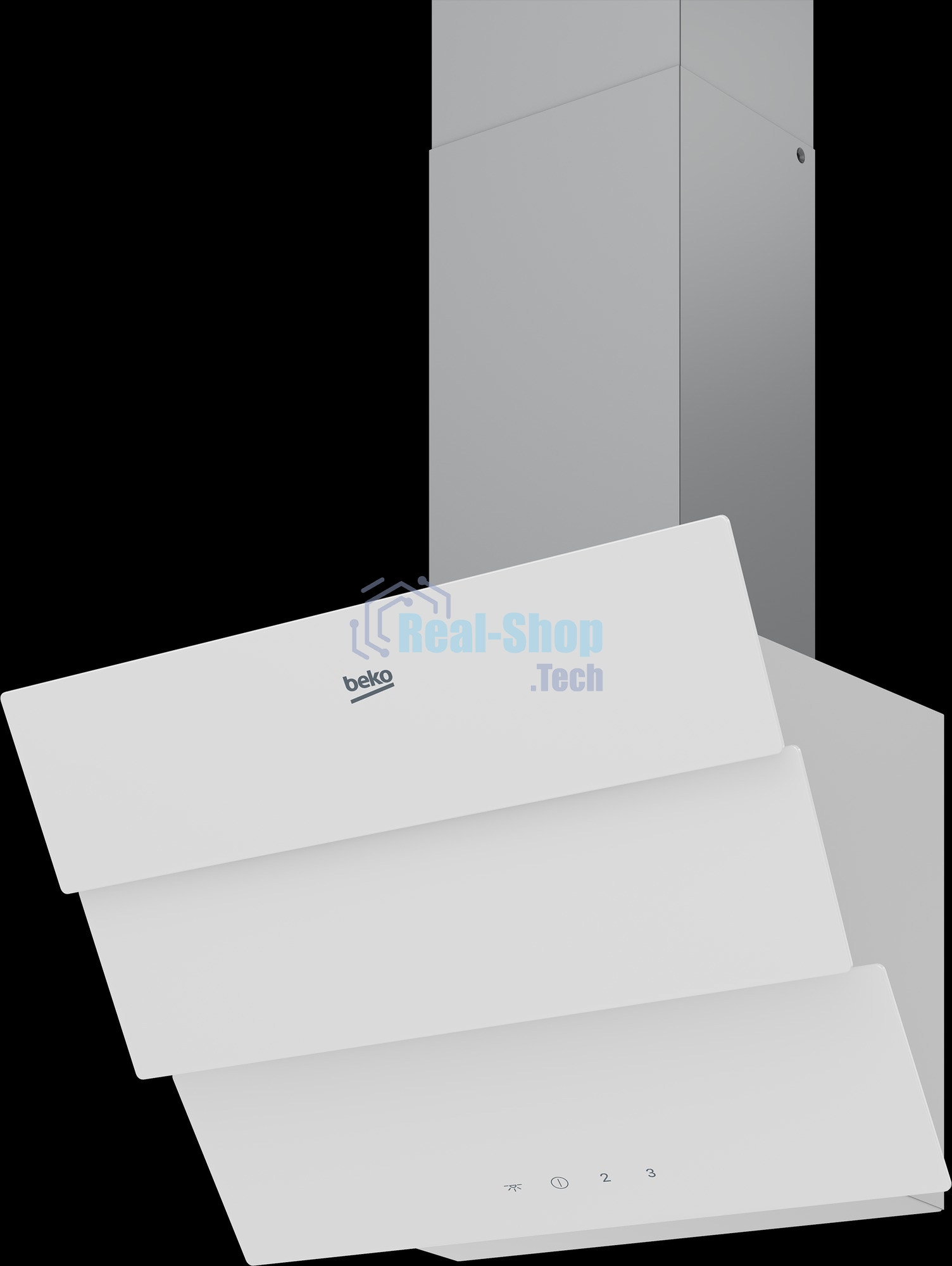 Вытяжка наклонная Beko BHCA69642WH серый, 60 см, 600 куб. м/ч, 69 дБ