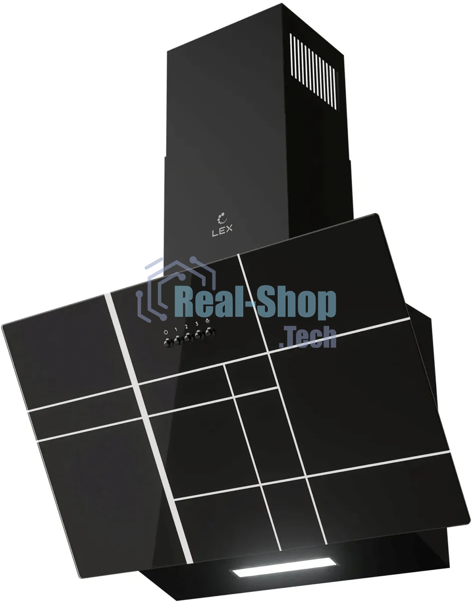 Вытяжка каминная LEX Moza 600 R1 черный, 60 см, 650 куб. м/ч, 46 дБ