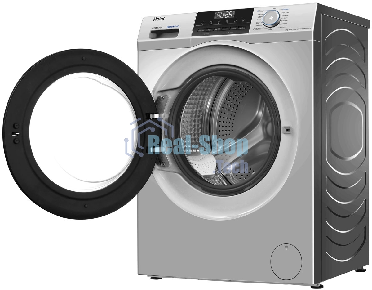 Стиральная машина Haier HW60-BP12929ASE серый, загрузка фронтальная 6 кг, 1200 об/мин, класс: А+++