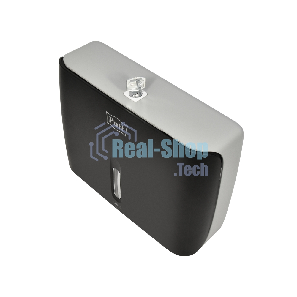 Диспенсер бумажных полотенец Puff-5145Bl черный, с замком, ABS-пластик