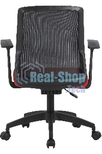 Кресло компьютерное Cactus CS-MC222-BKRD черный, сиденье темно-красный, сетка/ткань, низк.спин. крестов. пластик, пластик черный