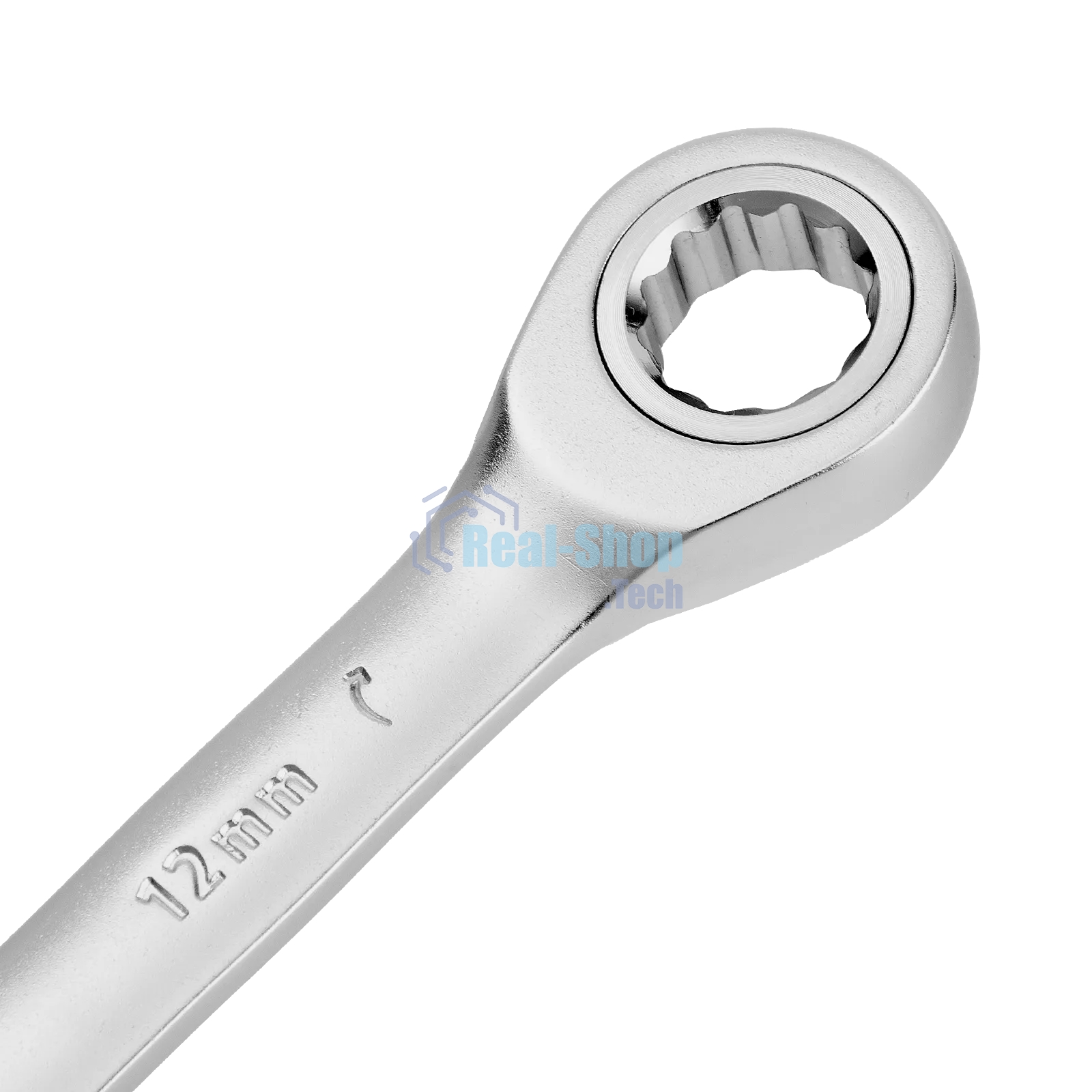 Ключ комбинированный трещоточный Denzel 14706 12 мм, CrV, матовый хром