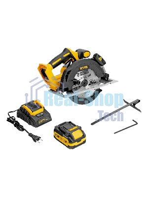Пила циркулярная аккумуляторная бесщет. Denzel CCSH-BL-20-185, 185 мм, Li-Ion, 20 В