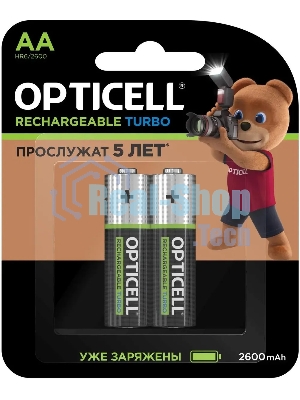 Аккумулятор Opticell Turbo 6080001 AA NiMH 2600mAh (2шт) блистер