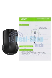 Мышь проводная Acer OMW010 черный, 1200 dpi, USB, кнопки - 3