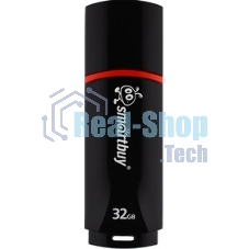 Флешка USB Smartbuy Crown black (SB32GbCRW-K), 32Gb, USB 2.0, R/W 15/5, черный/красный
